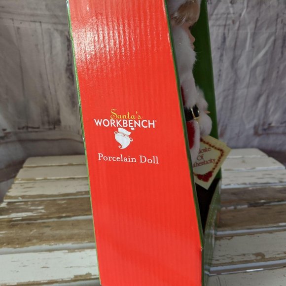 Santa's work | Holiday | Santas Work Bench Porcelain Doll Christmas ...